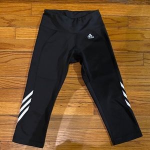 Adidas Capri Leggings Black/White Size Small